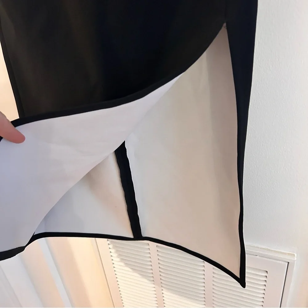 INTERMIX Black Scuba side slit Pencil Skirt small